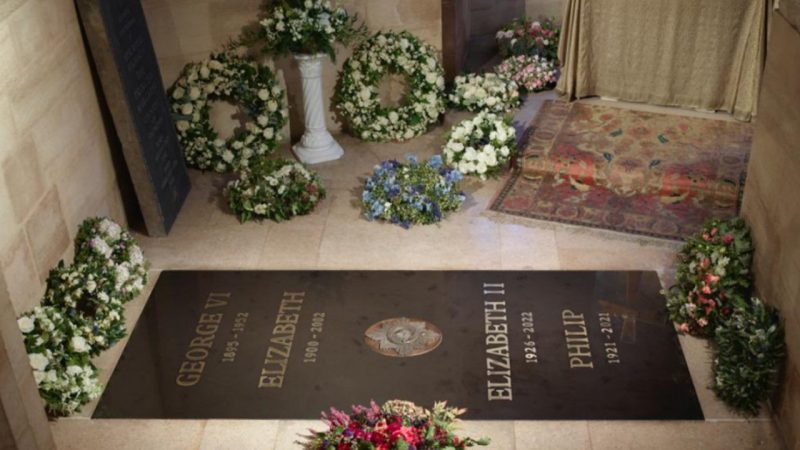 The Royal Family releases a photograph of the Queen's final resting place