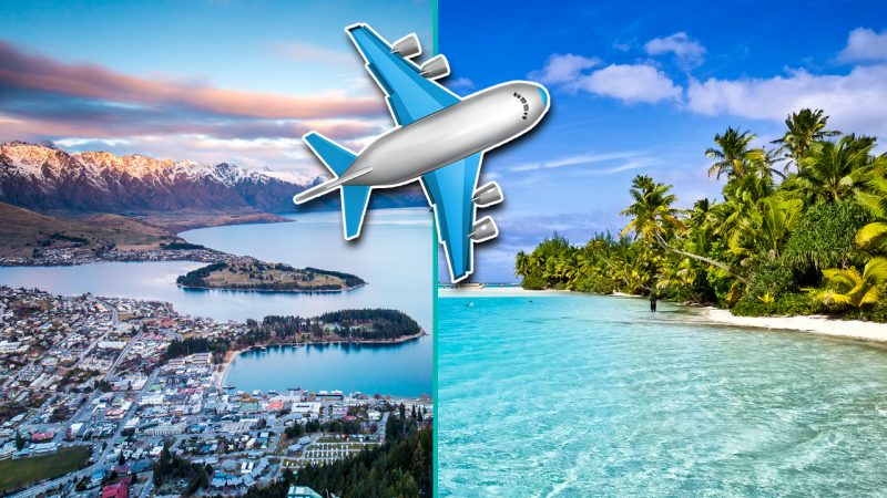Air NZ and Jetstar both have sales on cheap flights around NZ, Australia and Rarotonga now